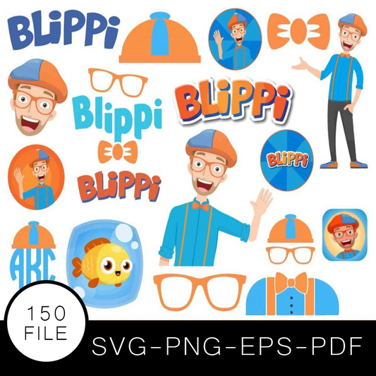 Blippi SVG Bundle, Blippi Cut file, Clipart, Kid Cartoon SVG Bundle