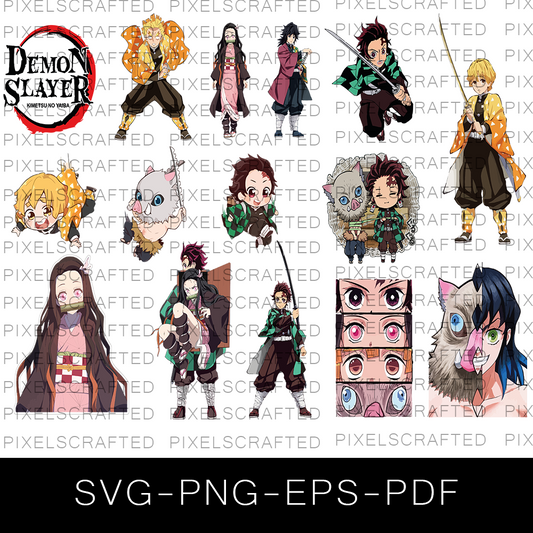 Demon Slayer SVG Bundle, Demon Slayer Cut file, Clipart, Anime SVG Bundle