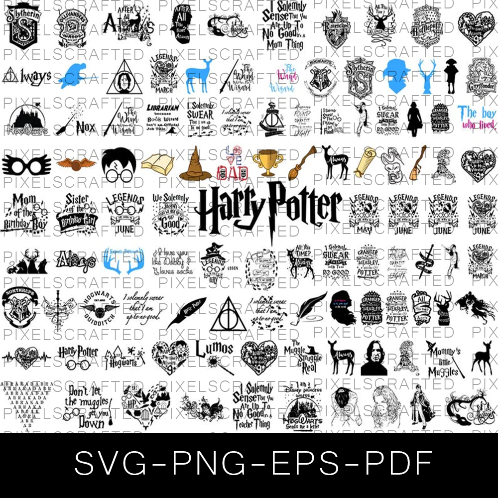 Harry Potter Mega Bundle Svg, Harry Potter Svg, Hogwart Svg