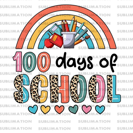 100 Days Of School Png, Sublimation Png, Sublimation Designs, School Png, Digital Download