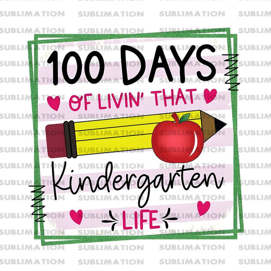 100 Day Kindergarten Png, Sublimation Png, Sublimation Designs,100 Hearts Png, Digital Download