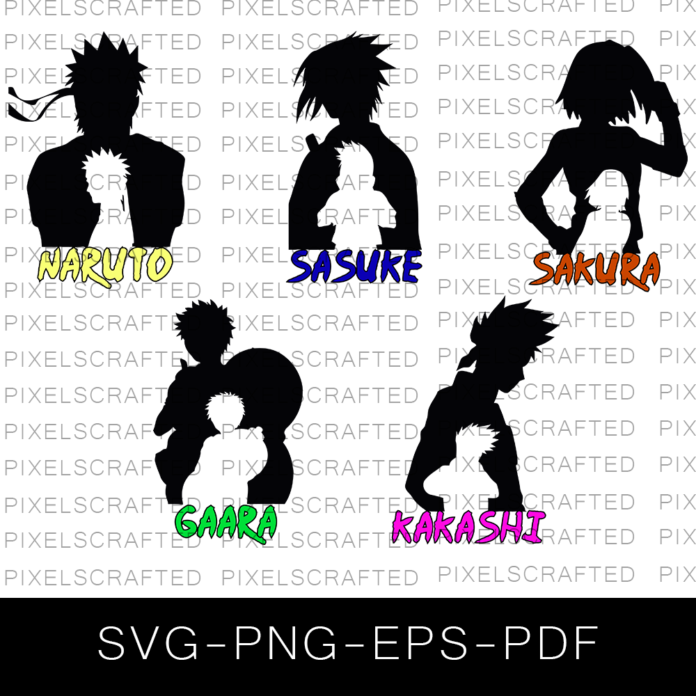 Naruto Cliparts - Sasuke Uchiha Clipart Set, Sasuke SVG cut files