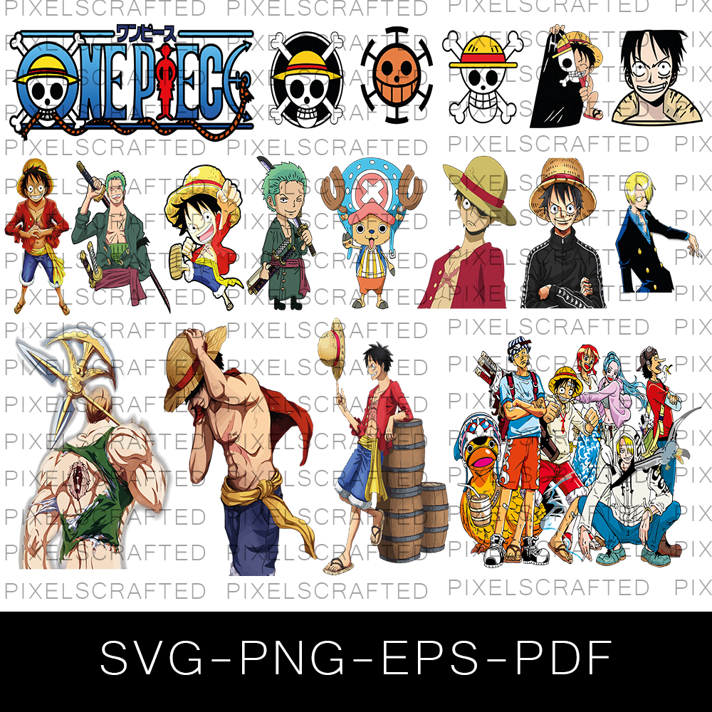 One Piece SVG Bundle, One Piece Cut file, Clipart – PixelsCrafted