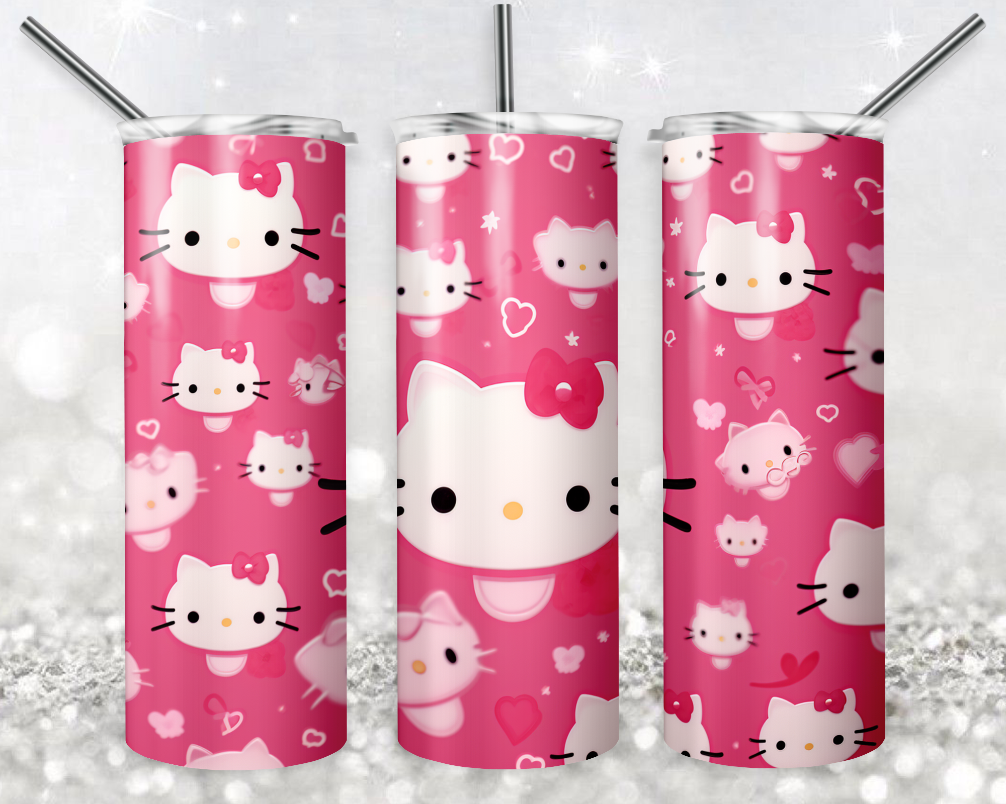 29+ Kawaii Kitty tumbler design, 20 oz straight tumbler design