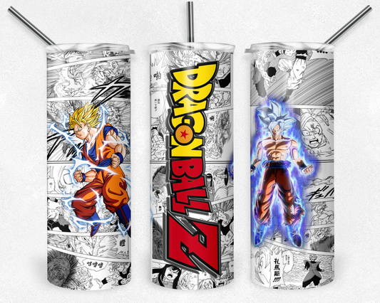 Dragon Ball Z 20oz Sublimation Tumbler Designs, Anime Straight Skinny Tumbler Wrap PNG