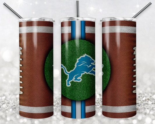 Detroit Lions 20oz Sublimation Tumbler Designs, American Football Straight Skinny Tumbler Wrap PNG