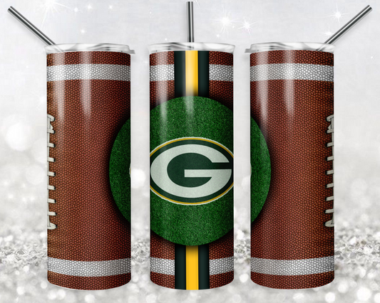 Green Bay Packers 20oz Sublimation Tumbler Designs, American Football Straight Skinny Tumbler Wrap PNG