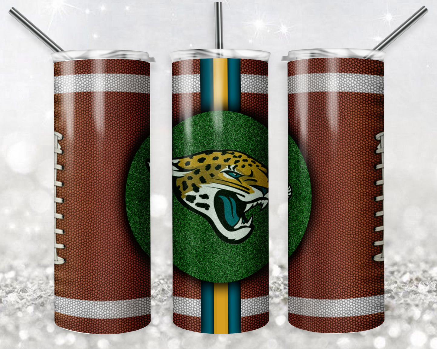 Jacksonville Jaguars 20oz Sublimation Tumbler Designs, American Football Straight Skinny Tumbler Wrap PNG