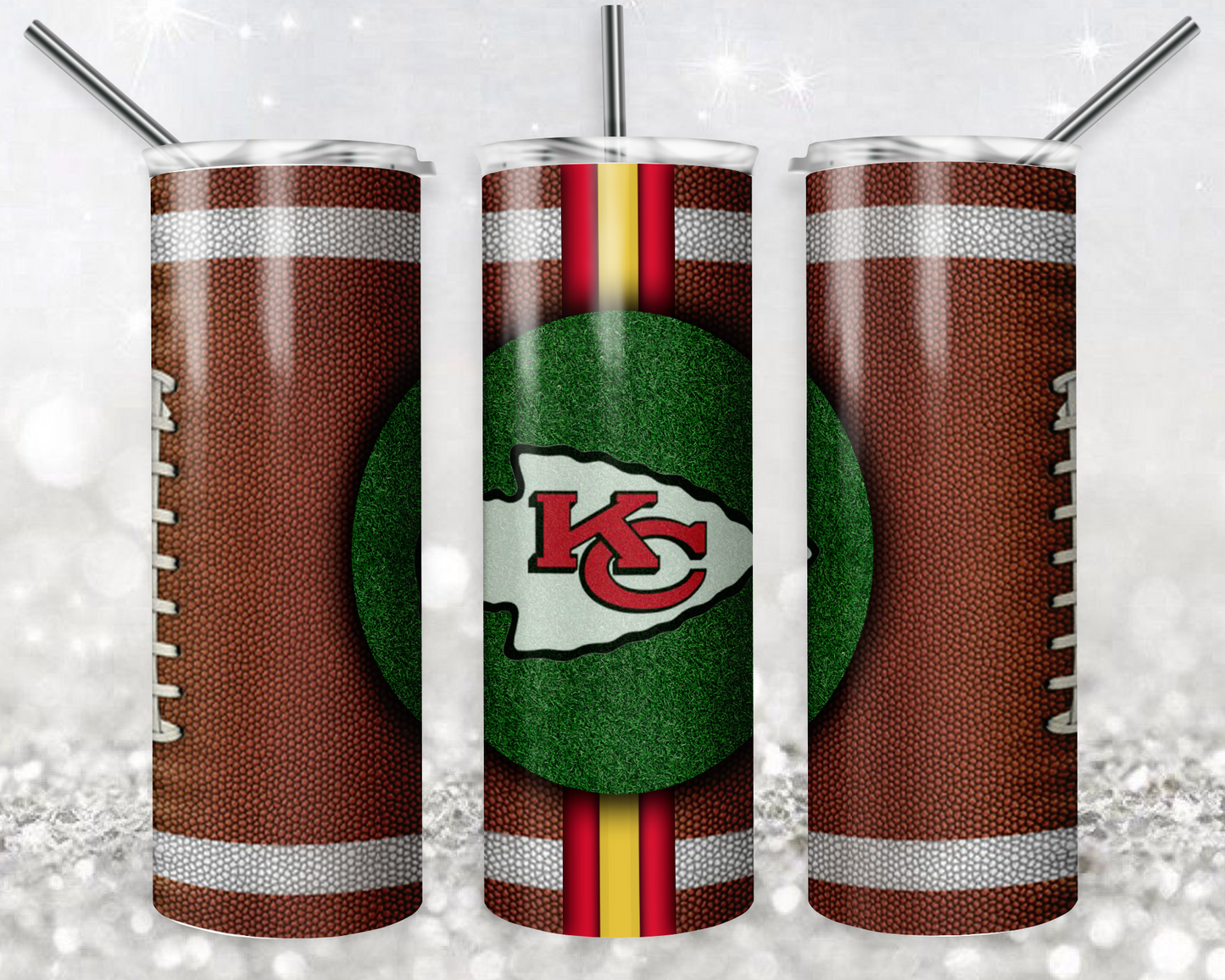 Kansas City Chiefs 20oz Sublimation Tumbler Designs, American Football Straight Skinny Tumbler Wrap PNG