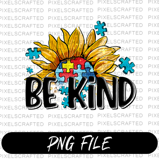 Autism Be Kind PNG Sublimation Design, Autism Awareness PNG, Be Kind Sublimation PNG