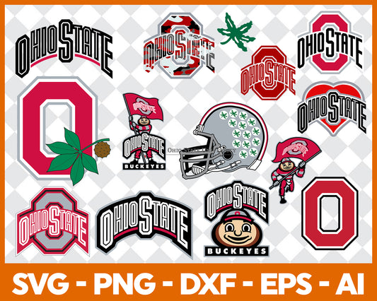 Ohio State Buckeyes SVG Bundle, Ohio State Buckeyes Cut file, Clipart, American Football SVG Bundle