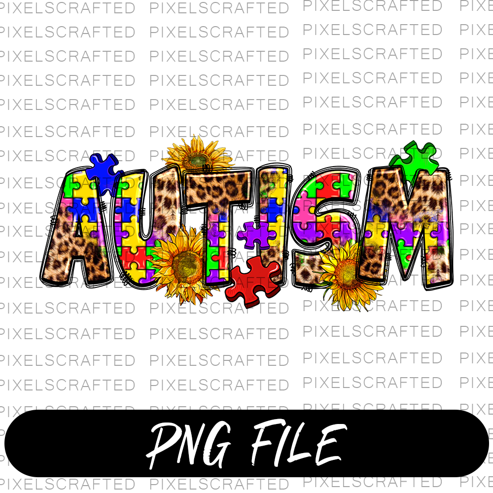 Autism PNG Sublimation Design, Autism Awareness PNG