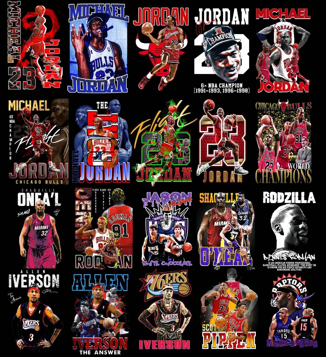 180 NBA Star Design, Basketball Star PNG Bundle