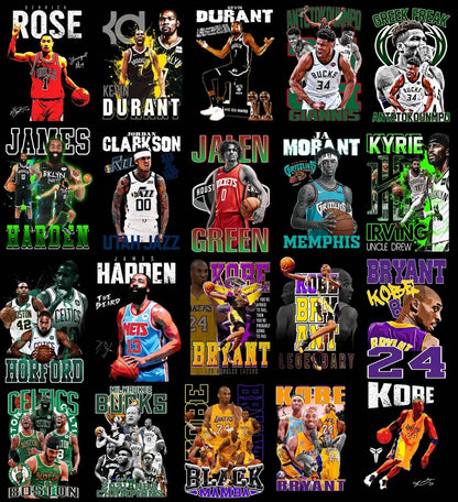 180 NBA Star Design, Basketball Star PNG Bundle