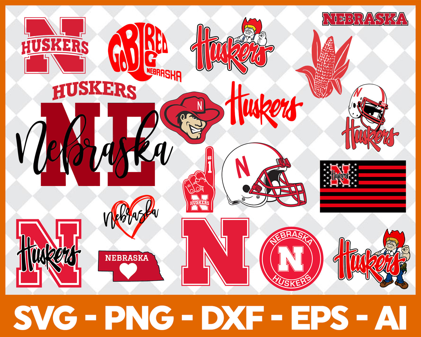 Nebraska Huskers SVG Bundle, Nebraska Huskers Cut file, Clipart, American Football SVG Bundle