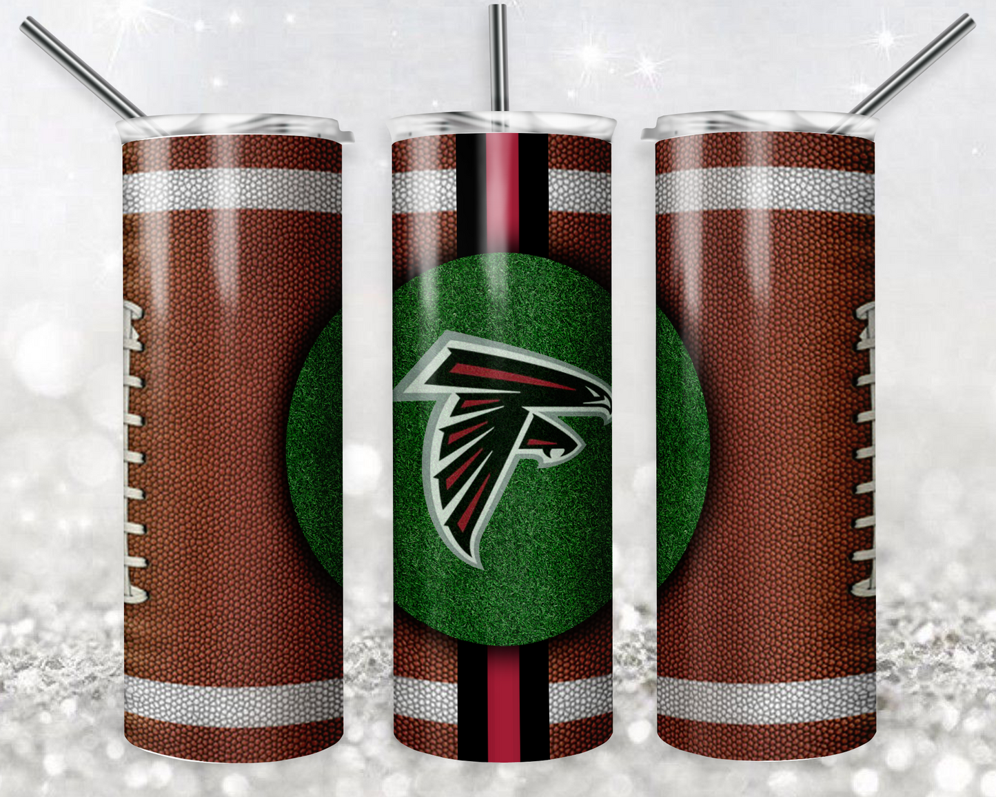 Atlanta Falcons 20oz Sublimation Tumbler Designs, American Football Straight Skinny Tumbler Wrap PNG