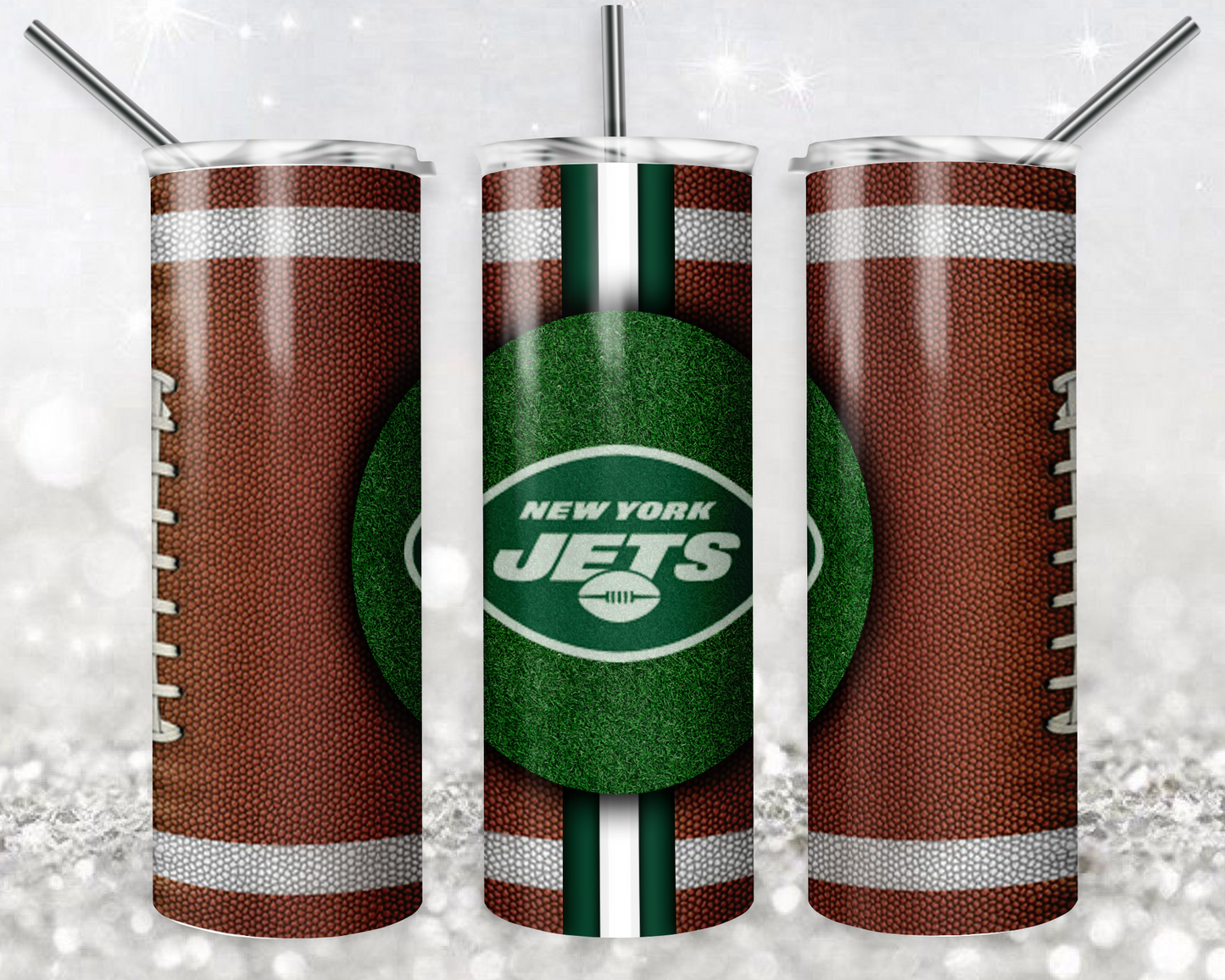 New York Jets 20oz Sublimation Tumbler Designs, American Football Straight Skinny Tumbler Wrap PNG