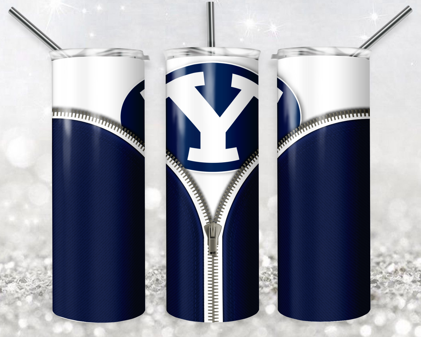 BYU Cougars 20oz Sublimation Tumbler Designs, American Football Straight Skinny Tumbler Wrap PNG