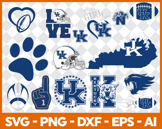 Kentucky Wildcats SVG Bundle, Kentucky Wildcats Cut file, Clipart, American Football SVG Bundle