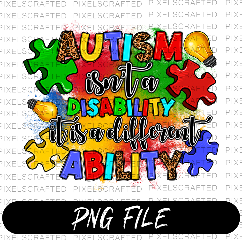 Autism PNG Sublimation Design, Autism Awareness PNG