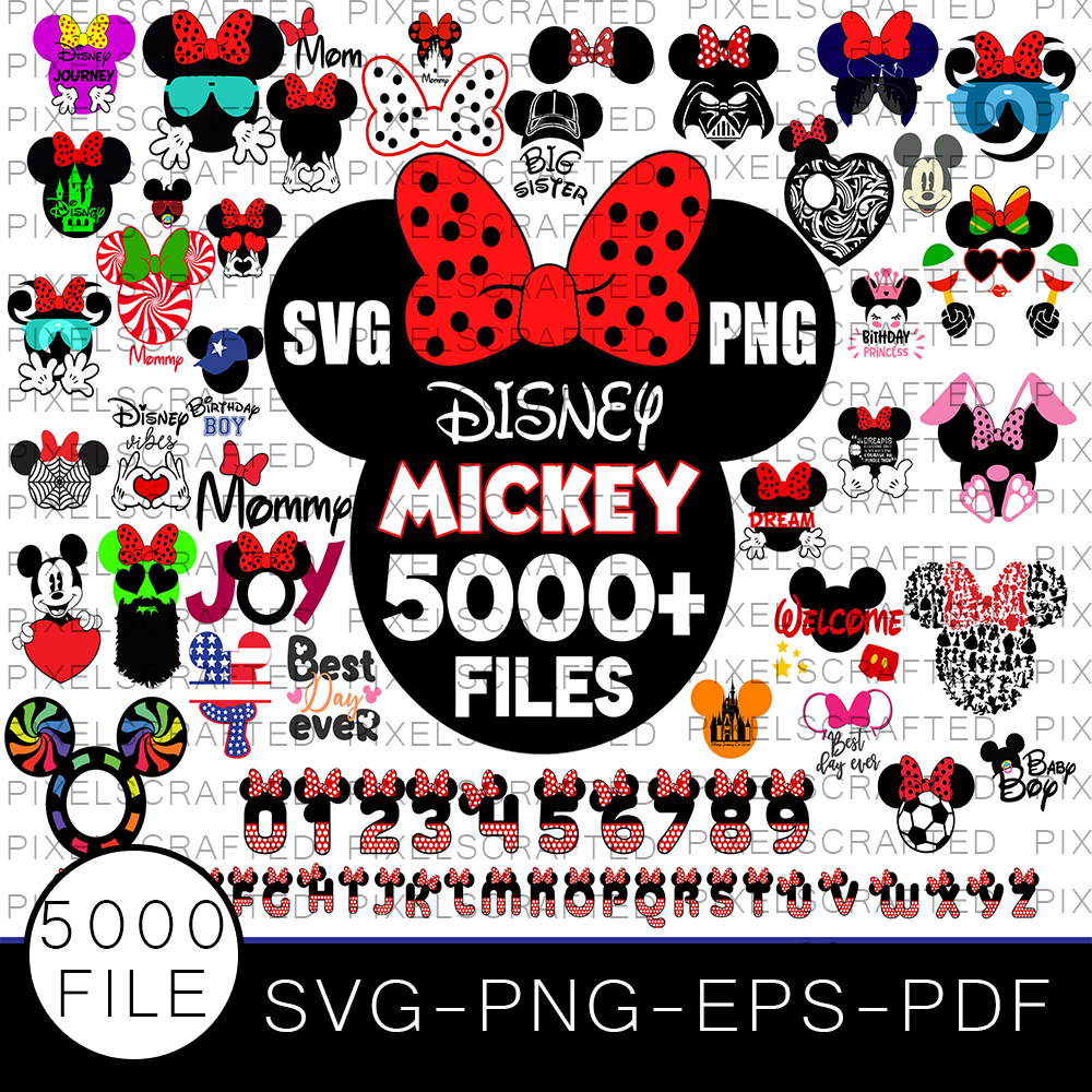 5000+ Disney SVG Bundle, Cutfile, Clipart