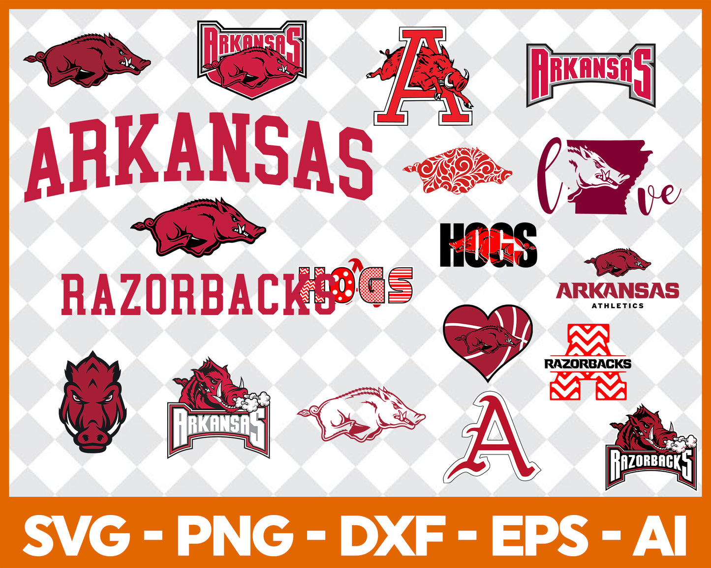 Arkansas Razorbacks SVG Bundle, Arkansas Razorbacks Cut file, Clipart, American Football SVG Bundle