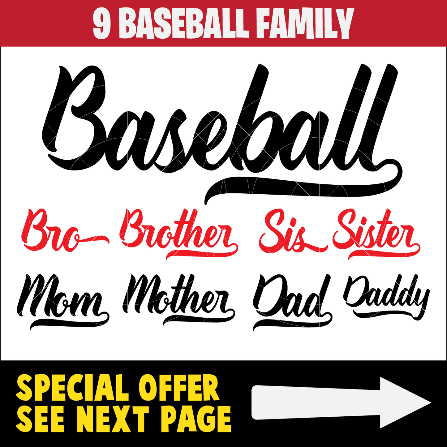 Baseball Family SVG Bundle, Baseball Family Cut file, Sport Family SVG Bundle