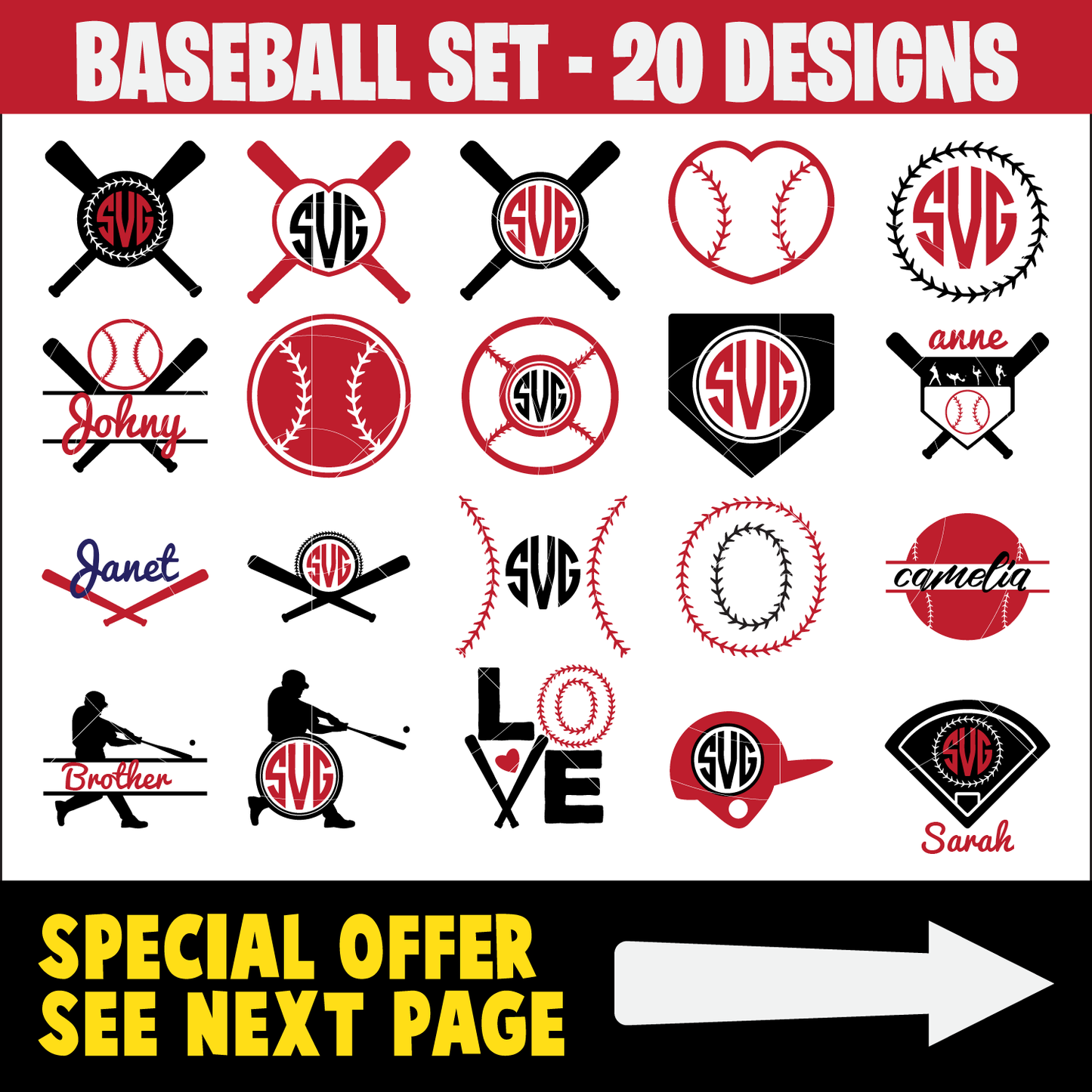 Baseball SVG Bundle, Baseball Cut file, Baseball Clipart, Sports Bundle SVG