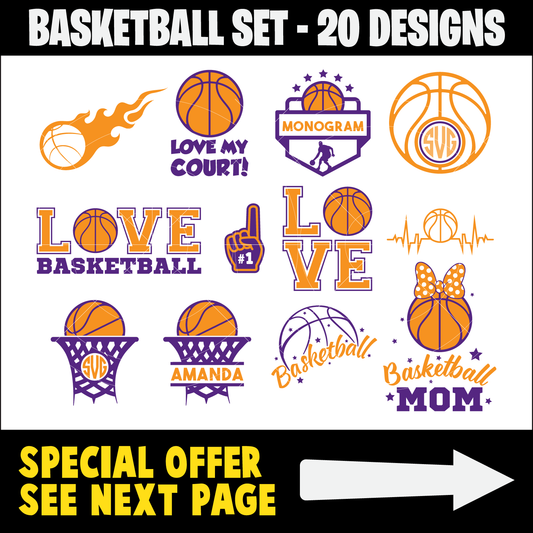 Basketball SVG Bundle, Basketball Cut file, Clipart, Sports SVG Bundle