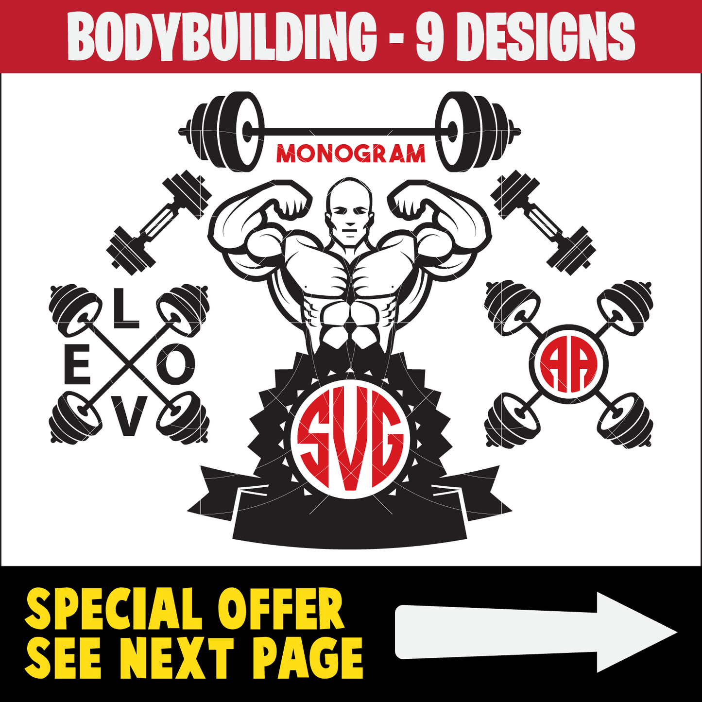 BodyBuilding SVG Bundle, BodyBuilding Cut file, Clipart, GYM SVG Bundle