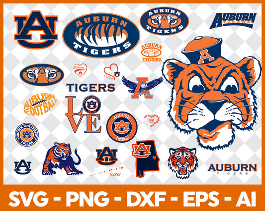 Auburn Tigers SVG Bundle, Auburn Tigers Cut file, Clipart, American Football SVG Bundle