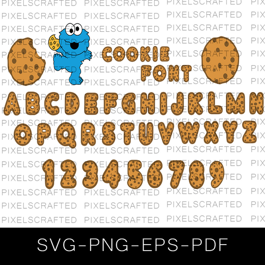 Cookie Monster Font SVG Bundle, Cookie Monster Alphabet, Letters, Cookie Monster SVG Bundle