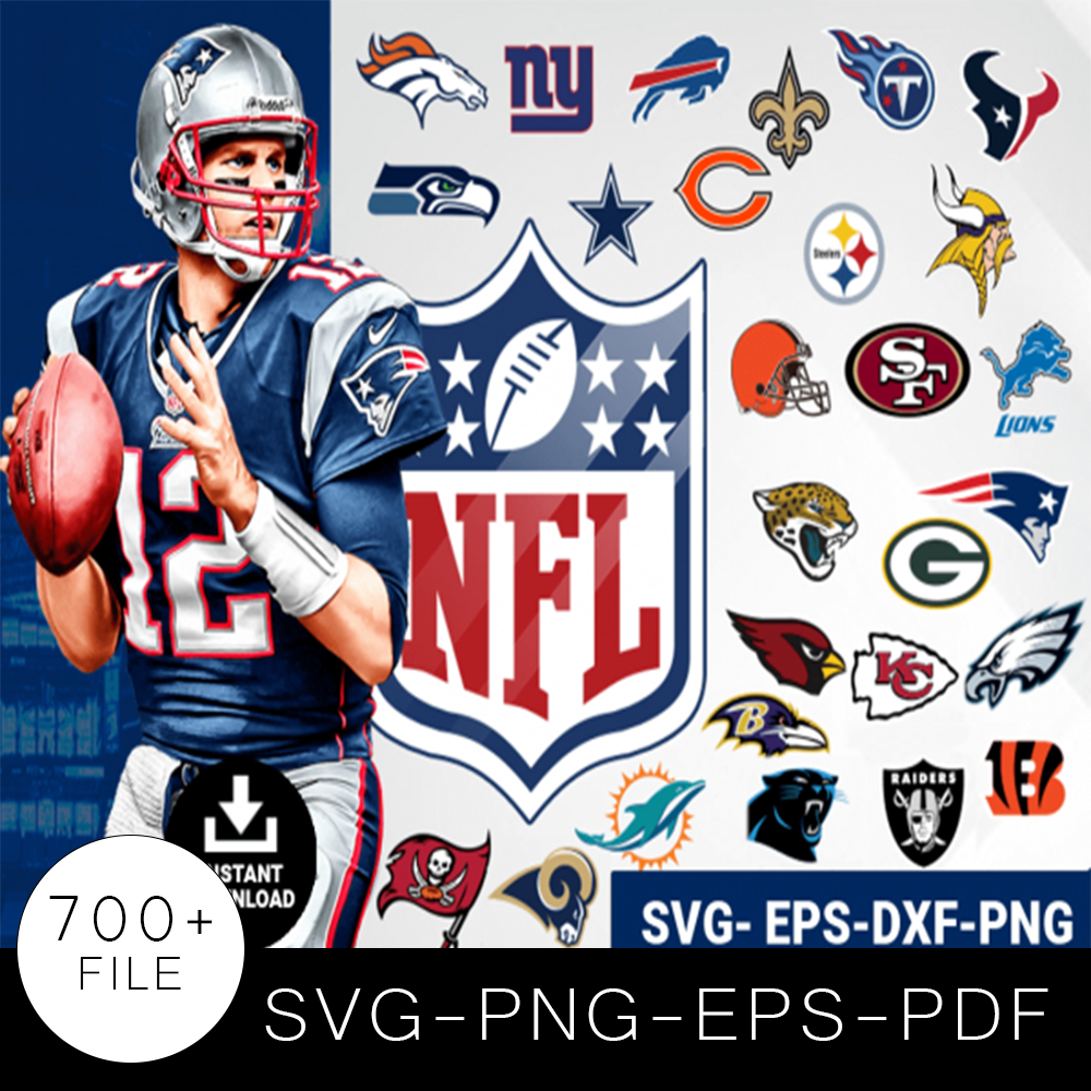 NFL SVG Bundle, NFL Clipart, Cut file, American Football SVG Bundle, NFL Logo SVG