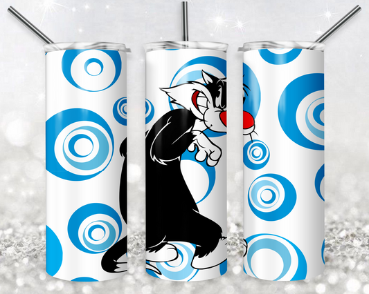 Sylvester 20oz Sublimation Tumbler Designs, Sylvester and Tweety Straight Skinny Tumbler Wrap PNG