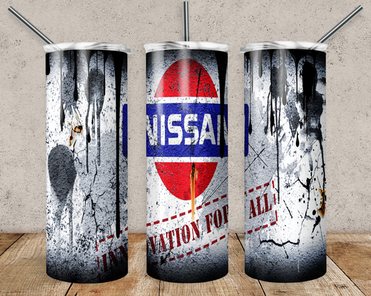 Nissan 20oz Sublimation Tumbler Designs, Car Brands Straight Skinny Tumbler Wrap PNG