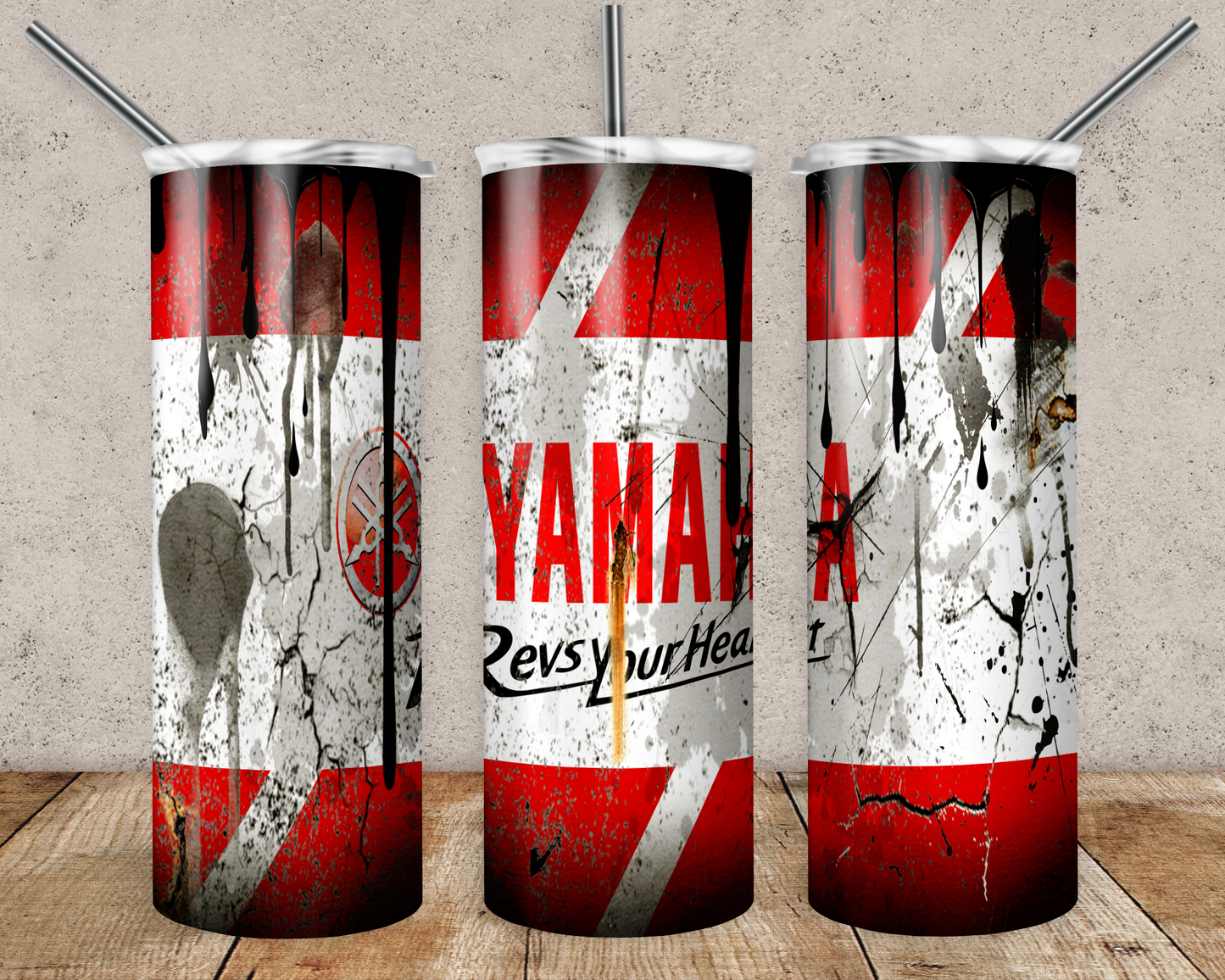 Yamaha 20oz Sublimation Tumbler Designs, Motorcycle Straight Skinny Tumbler Wrap PNG