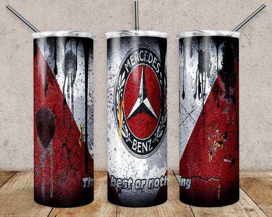 Mercedes 20oz Sublimation Tumbler Designs, Car Brands Straight Skinny Tumbler Wrap PNG