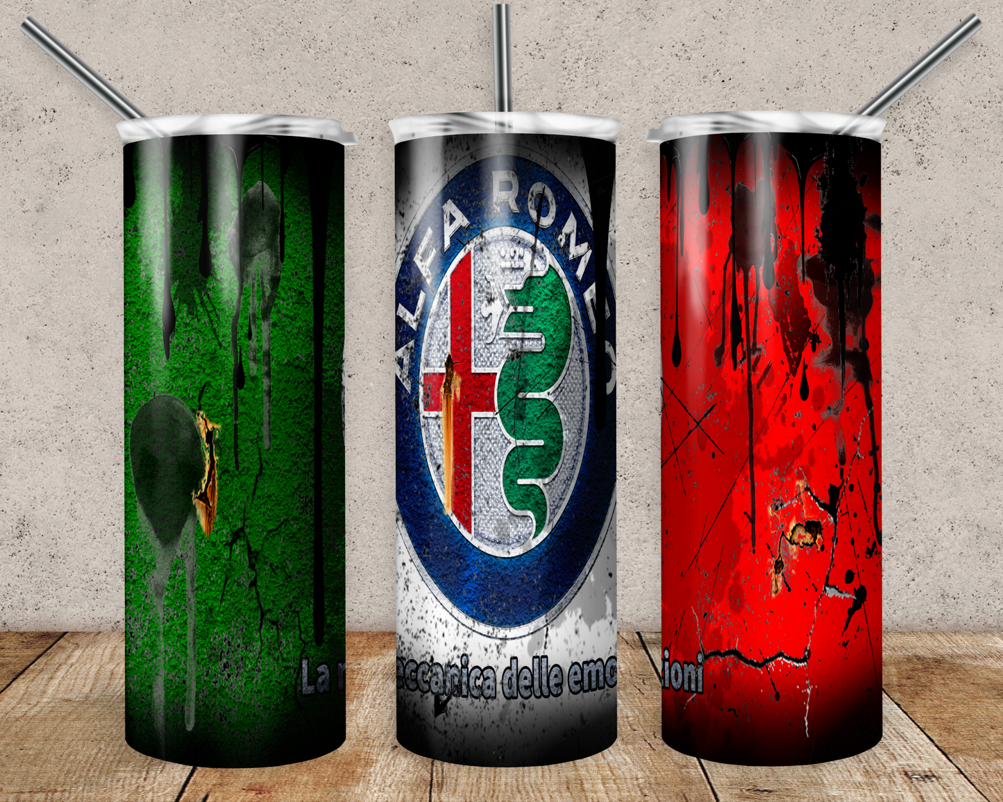 Alfa Romeo 20oz Sublimation Tumbler Designs, Alfa Romeo Straight Skinny Tumbler Wrap PNG