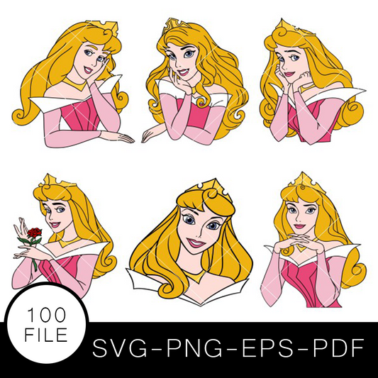 Princess Aurora SVG Bundle, Princess Aurora Cut file, Clipart, Disney Princess SVG Bundle