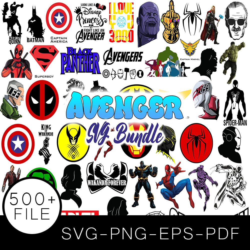 Avengers SVG Bundle, Avengers Cut file, Avengers CLipart, Superhero SVG