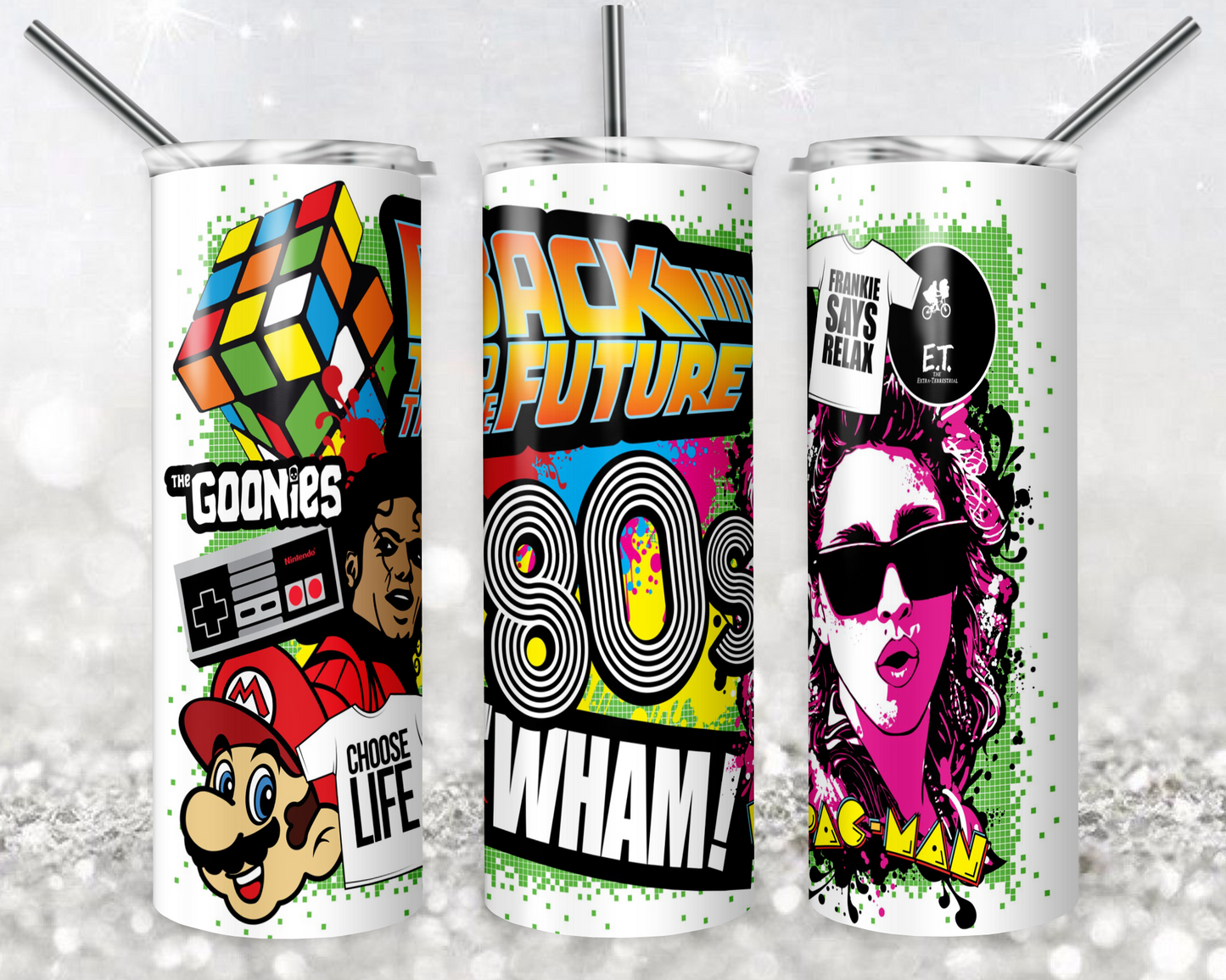 Back to the Future 20oz Sublimation Tumbler Designs, 80s Straight Skinny Tumbler Wrap PNG