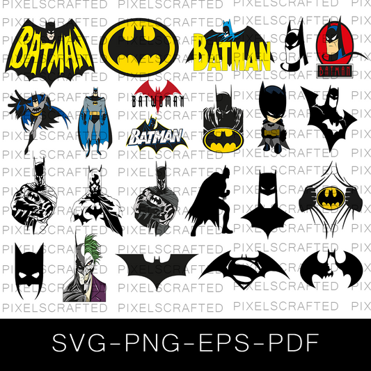 Batman SVG Bundle, Batman Cut file, Clipart, Superhero SVG Bundle