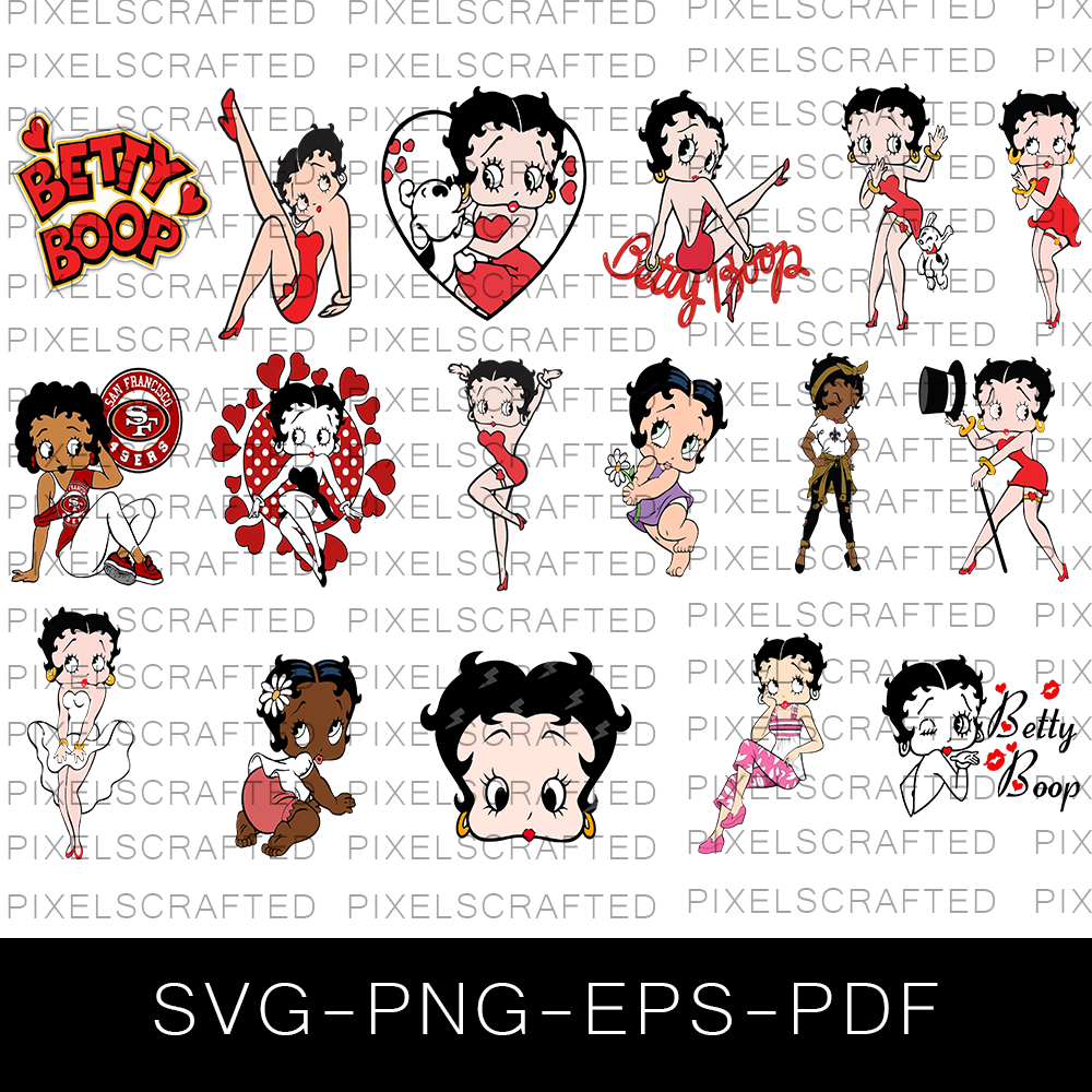 Betty Boop SVG Bundle, Betty Boop Cut file, Clipart