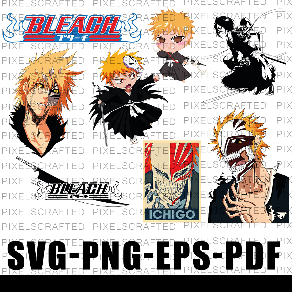 Bleach SVG Bundle, Bleach Cut file, Clipart, Anime SVG Bundle