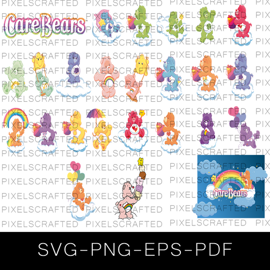 Care Bears SVG Bundle, Care Bears Cut file, Clipart, Teddy Bear SVG Bundle