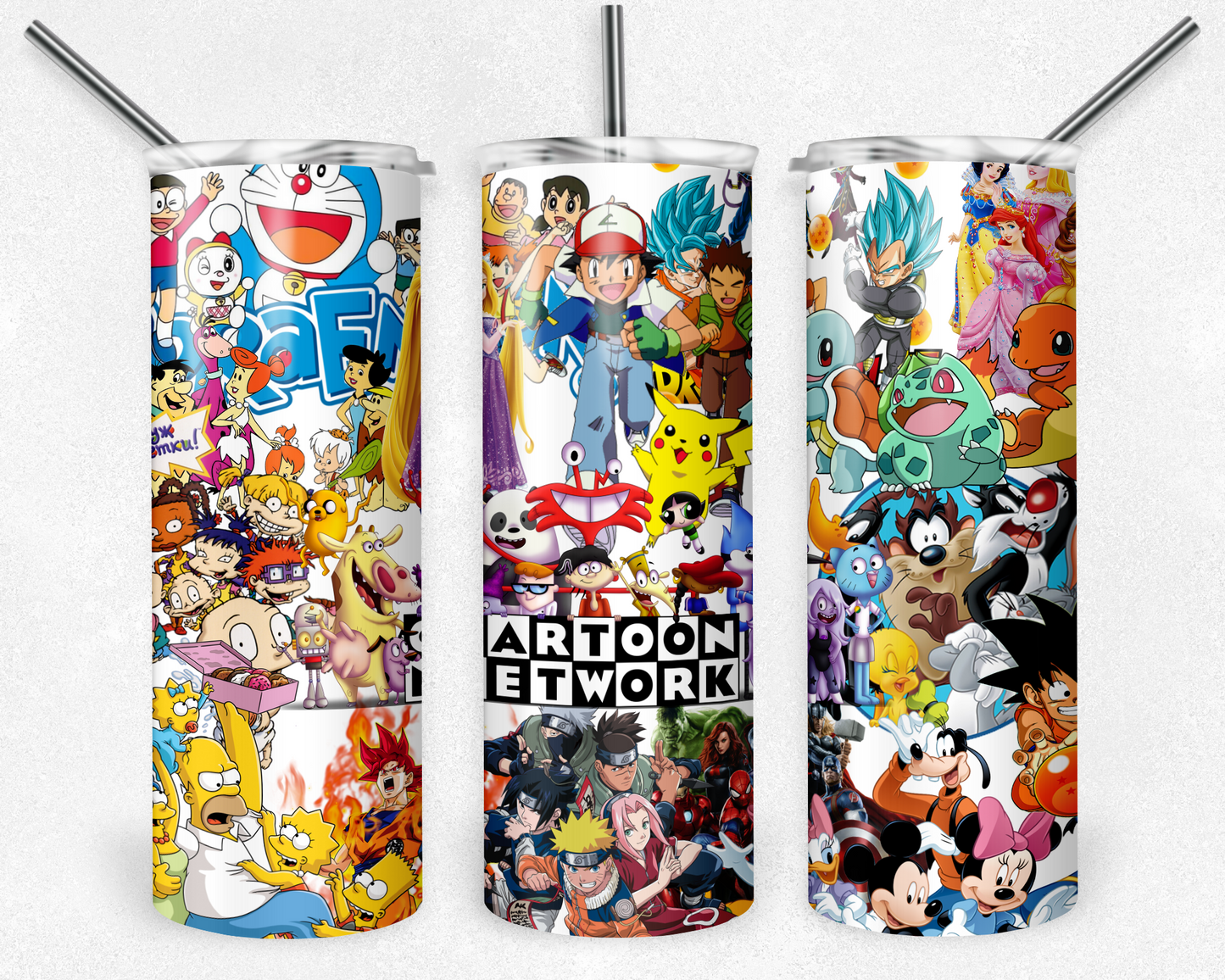 Cartoon Network 20oz Sublimation Tumbler Designs, Cartoon Straight Skinny Tumbler Wrap PNG