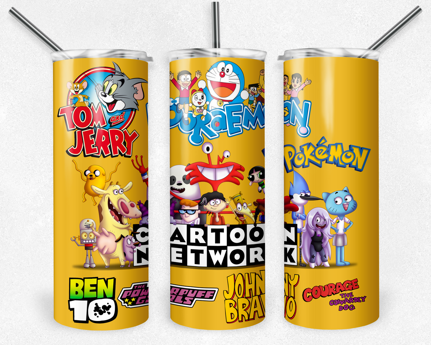 Cartoon Network 20oz Sublimation Tumbler Designs, Cartoon Straight Skinny Tumbler Wrap PNG