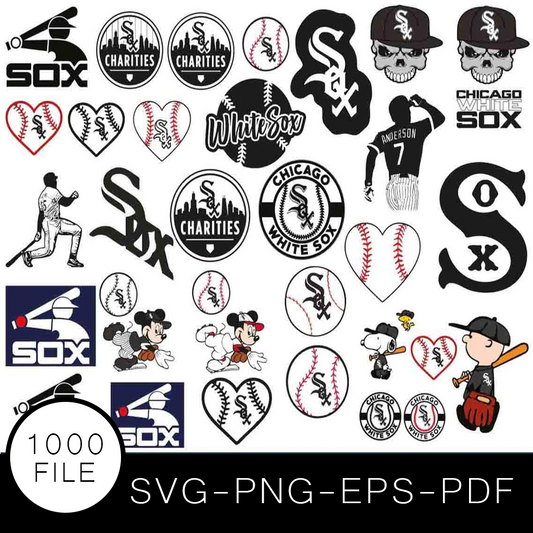 Chicago White Sox SVG Bundle, Chicago White Sox Cut file, Clipart, Baseball SVG Bundle