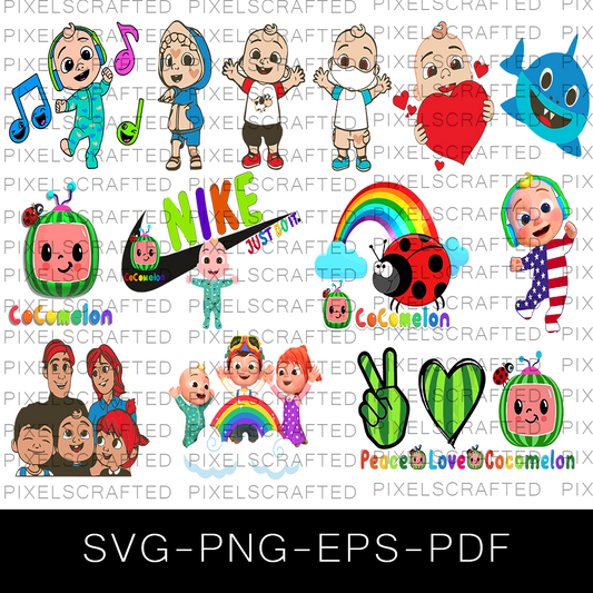 Cocomelon SVG Bundle, Cocomelon Cut file, Clipart