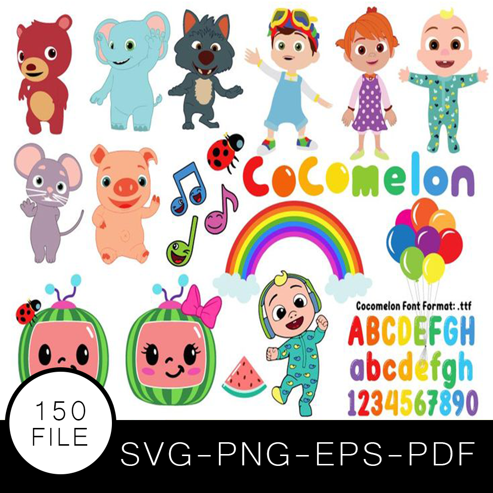 Cocomelon SVG Bundle, Cocomelon Cut file, Clipart – PixelsCrafted